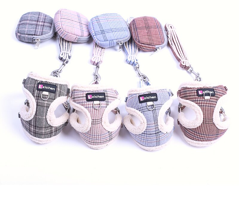 Dog Collar Designer Dog Harness Leash Set - Soft Mesh Pet Vest Harness, No Pull Adjustable Design Small To Medium dog leash Dogs And Cats, Lightweight