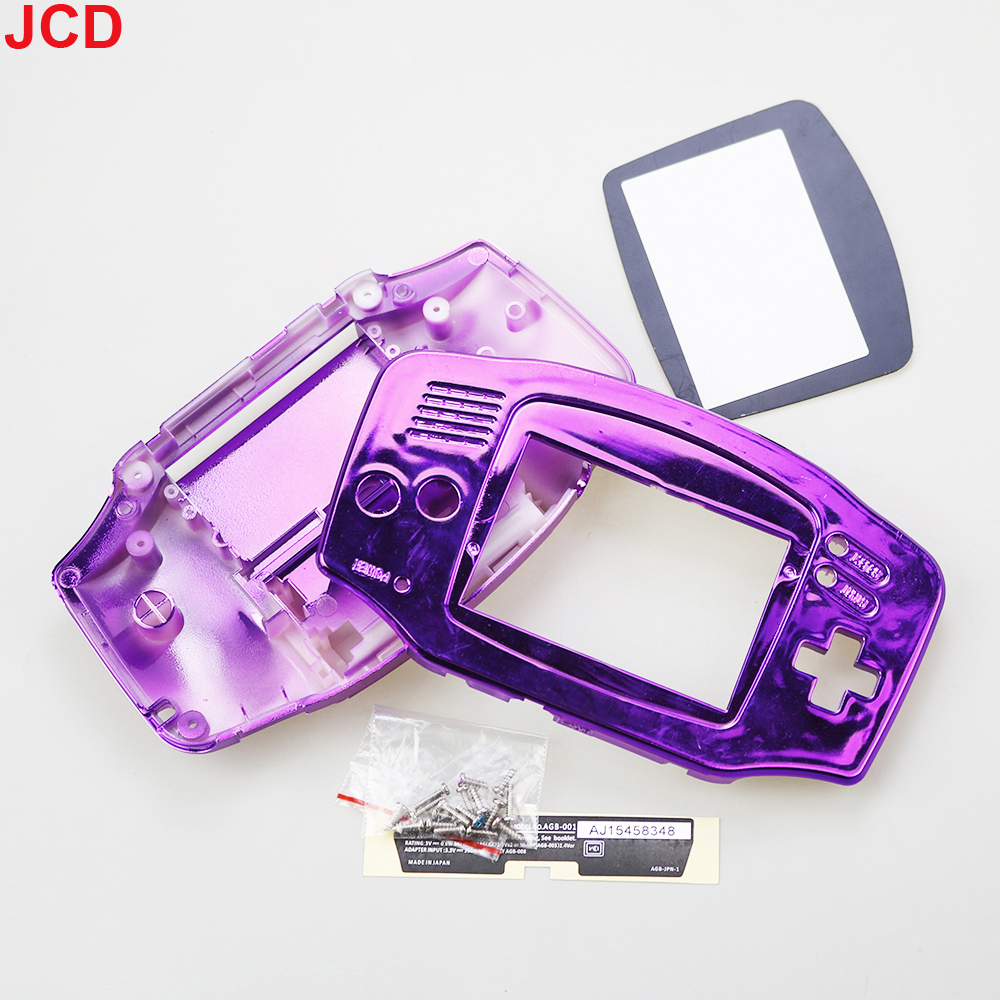 JCD Electroplating For GameBoy Advance Game Console New Housing Shell Sets For GBA Shell Case Cover With Screen Lens And Screw