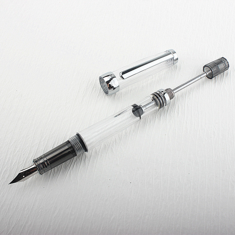 quality Yong Sheng 3013 Fountain Pen Vaccum Filling Spin Transparent EF/F new Nib Negative pressure 2025 ink color pen