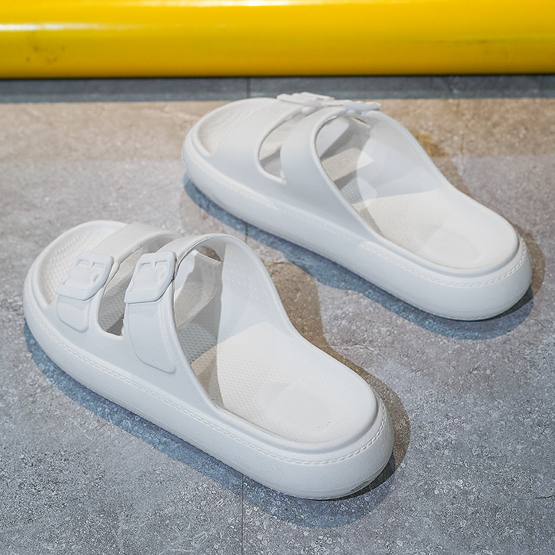 Summer Men Slippers Fashion Buckle Outdoor Beach Sandals Thick Soft Sole Indoor Slides Men Casual Shoes Flip-flops Slippers