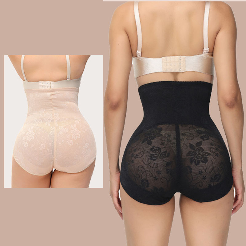 GUUDIA Hook Zipper Tummy Control Panties High Waisted Butt Lifting Mesh Sexy Butt Lift 5XL Underwear Waist Cincher Lace Jacquard