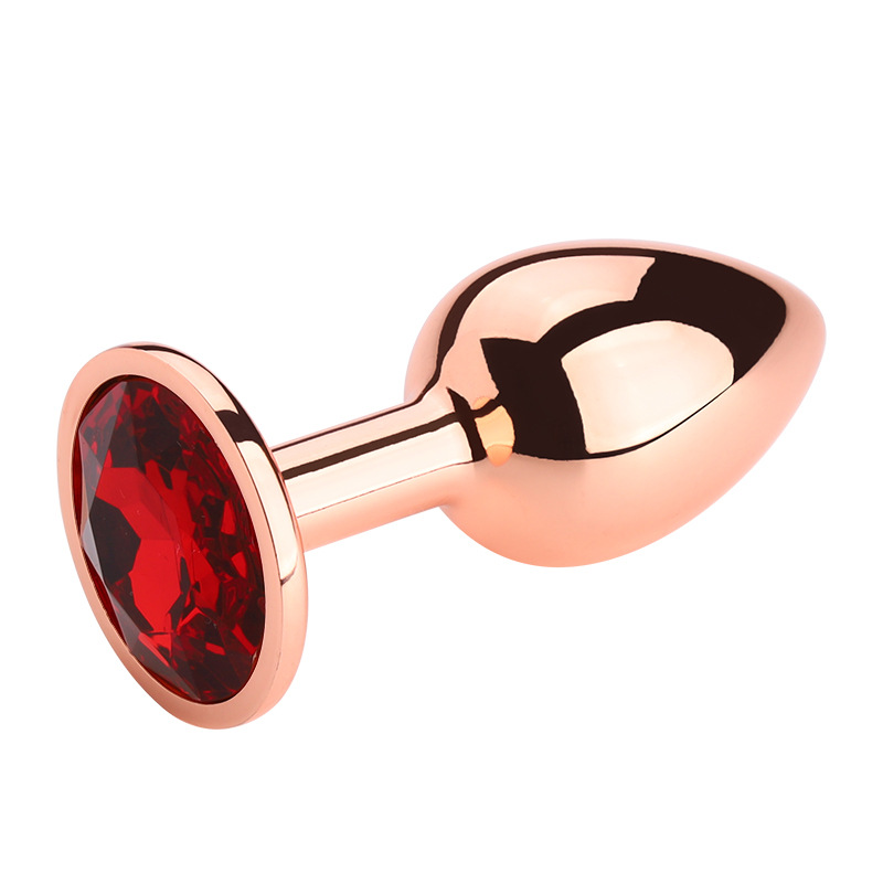 Small TleMeny Medium Large Set Crystal Round Rose Gold Rainbow Metal Anal Beads Butt Plug Jewelry insert Sex Toys For Women Men