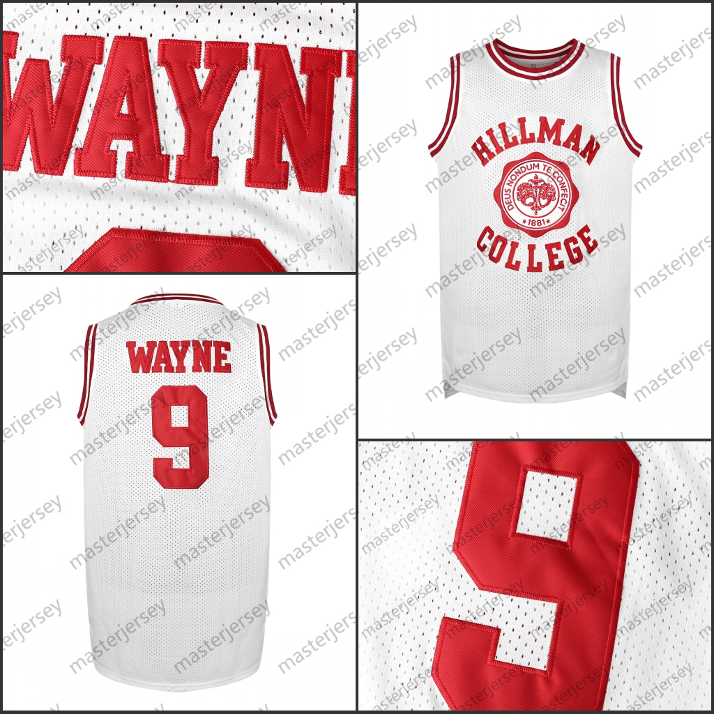#9 WAYNE Men's Basketball Jersey Sweatshirt - Embroidered Movie Mesh Sleeveless Stitched Spot Goods Jerseys Breathable Slight Stretch Polyester