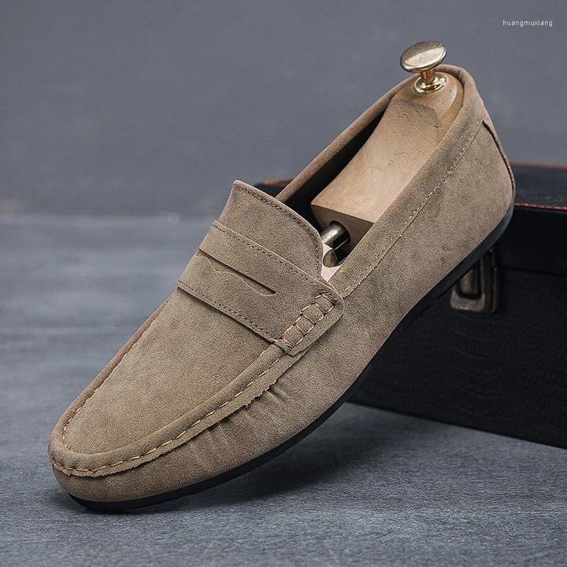 Casual Shoes Loafers Spring Men's Shoe Suede For Men Soft Driving Moccasins High Quality Flats Male Walking Slip-on