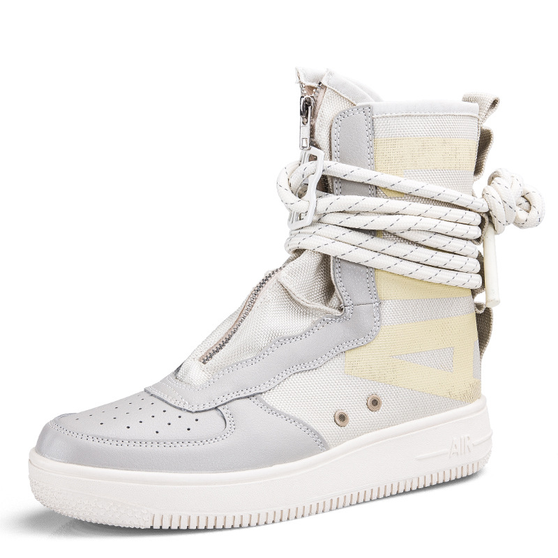 European and American Plus Size Men's and Women's New Zipper High Top Board Shoes Size36-46.