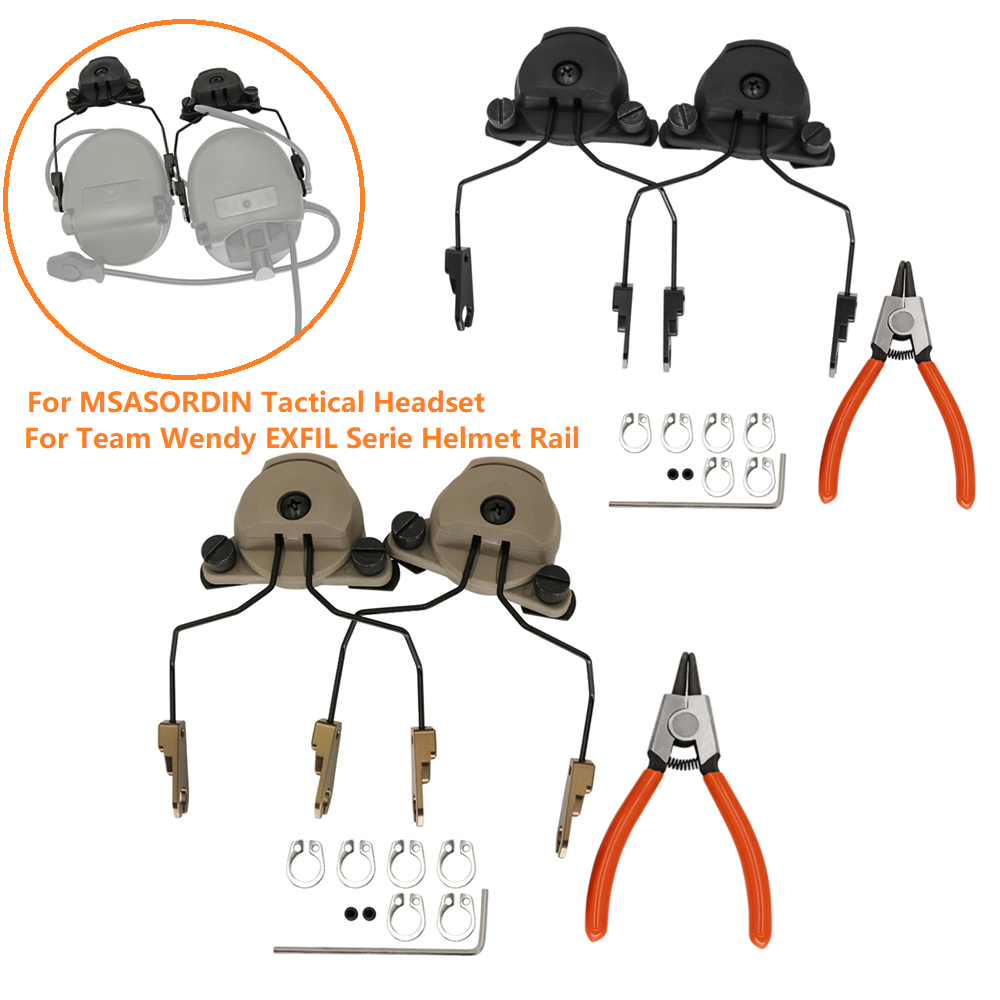 Electronic Earmuff Military Airsoft Headset Stand Adapter for MSA SORIDN Tactical Headphone for Team Wendy EXFIL Serie Helmet Ra
