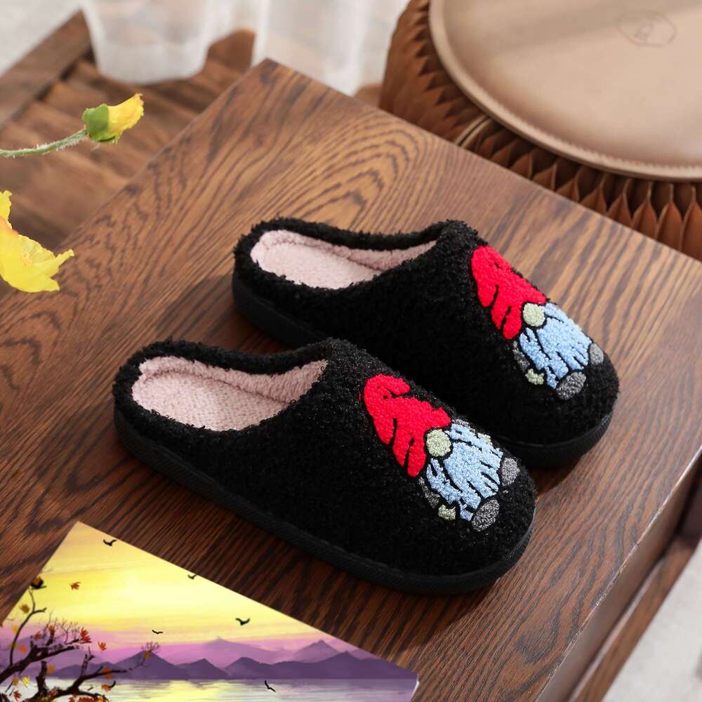 Christmas Comfy All-Season Plush-ed Slippers - Cute Cartoon Pattern, Easy Slip-On Indoor Shoes with Soft ing