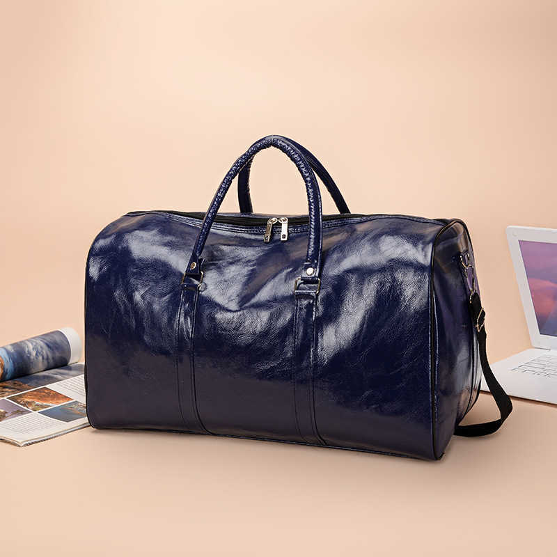 Hand Luggage Bag for Men Large Capacity Fitness Travel Bag Textured Pu Korean Version Business Travel Fashion Crossbody Bag for Women