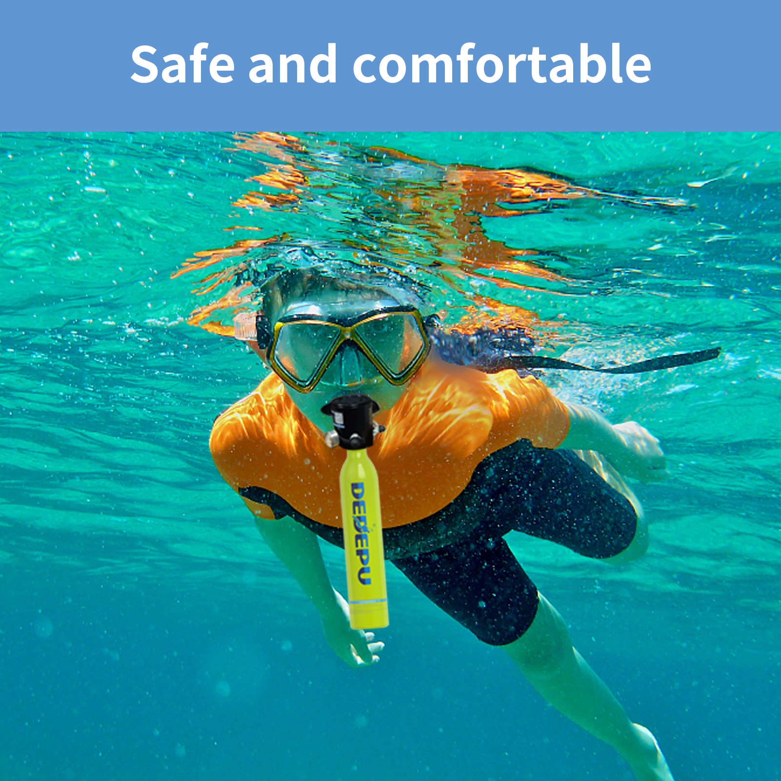 DEDEPU Scuba Diving Tank Mini Diving Cylinder Equipment Snorkeling Dive Bottle Oxygen With Hand Pump Dive Goggles Snorkeling