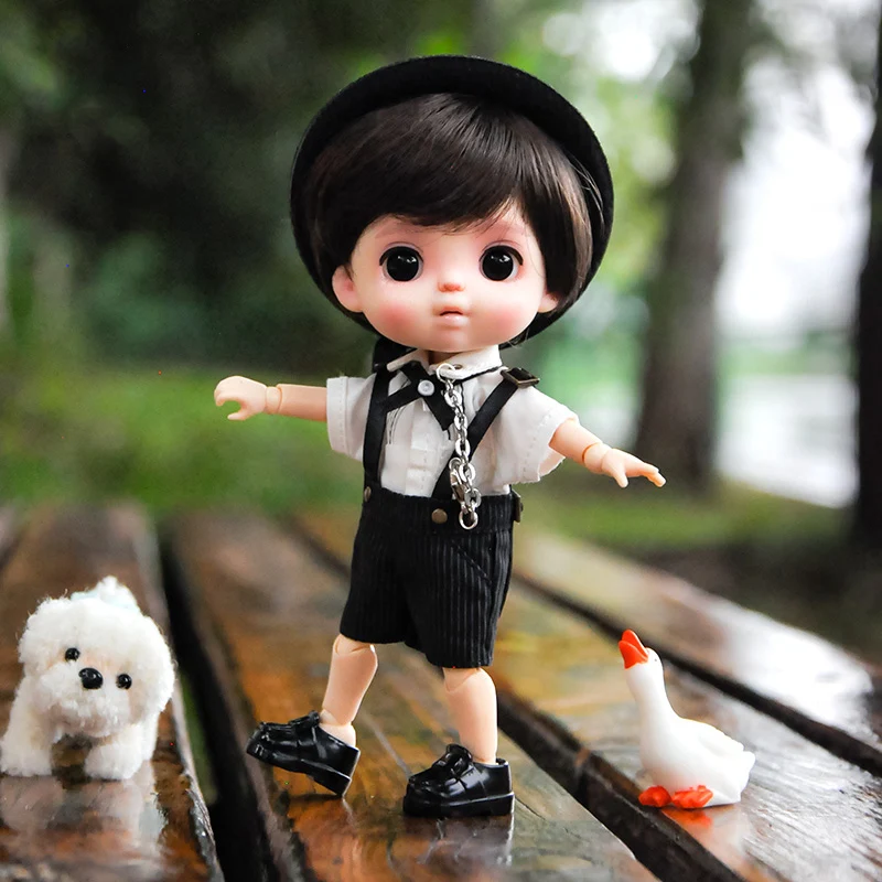 Ob11 Whole Head Makeup With Glass Eyes for Obitsu Joint Doll Head Boys and Girls Toys 1/12 BJD Head Accessories