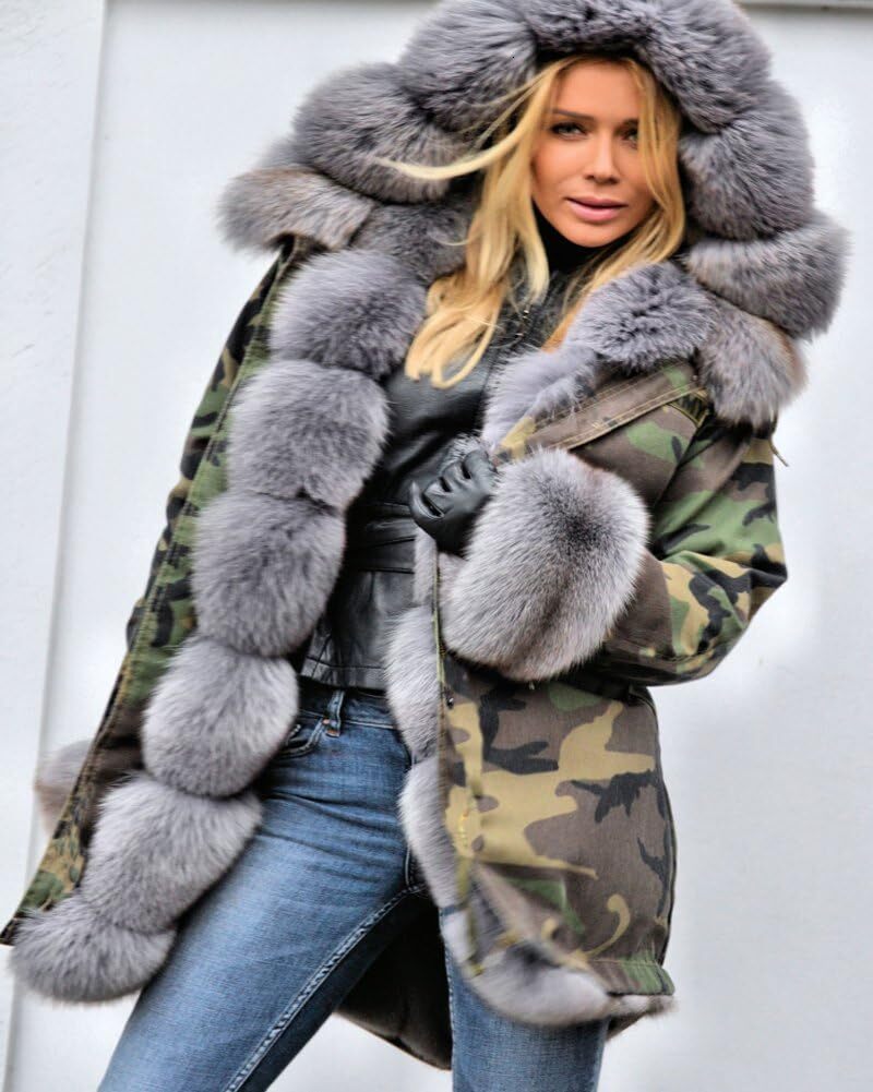 Women Thicken Warm Winter Coat Hood Down Parka Fleece Fur Outdoor Overcoat Long Jacket Outwear