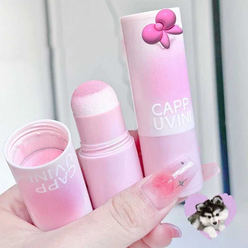 Cute Sponge Head Blush Stick Waterproof Brighten Facial Contour Powder Blush Cream Nature Lasting Cheek Lightening Korean MakeupXJ241111