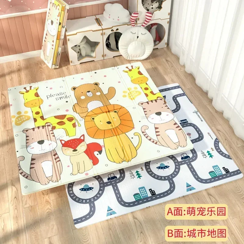 Doublesided Baby Mat Kids Rug Soft Floor Carpet Game Waterproof Play Room Decor Gift Toy for Children 240411