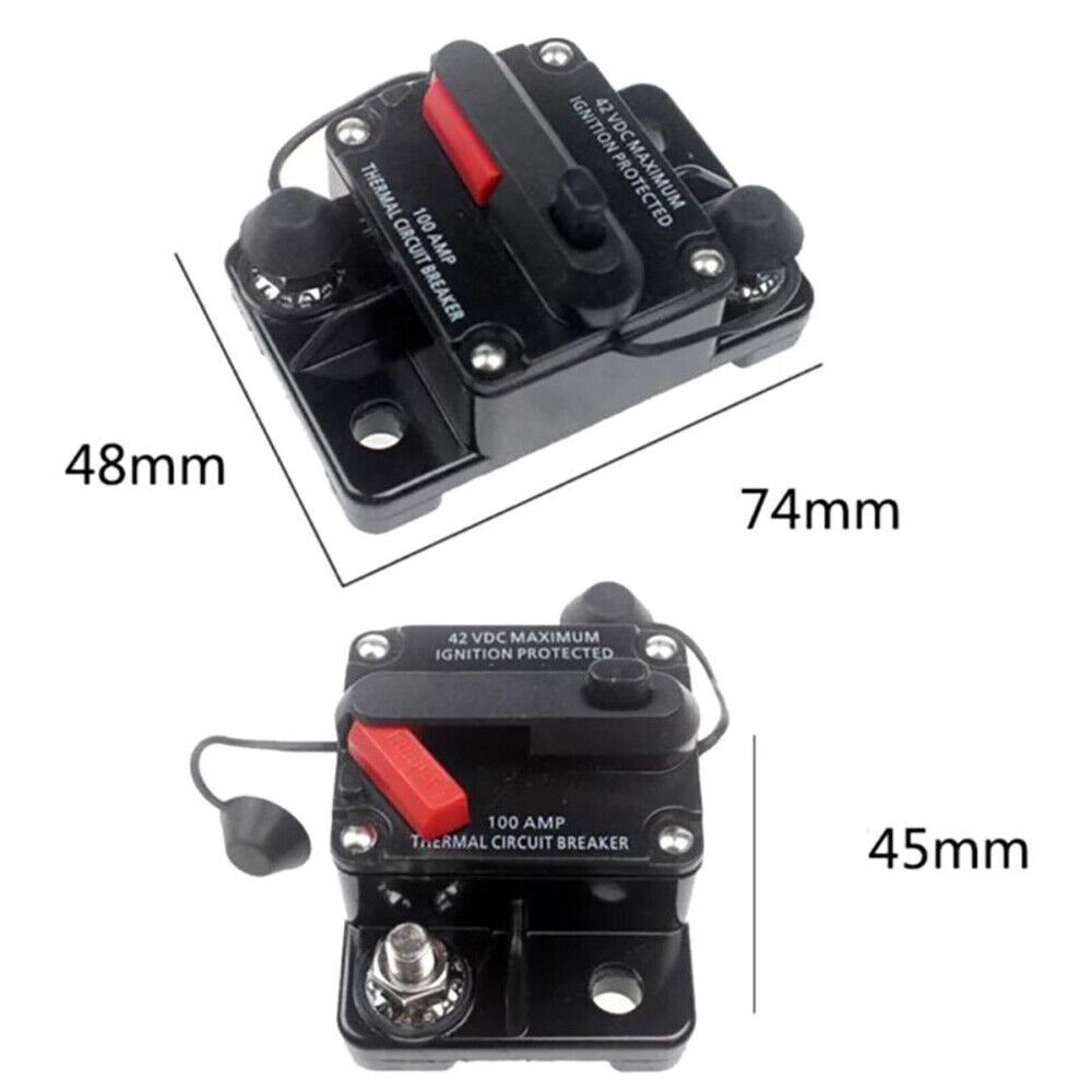 12V/24V/48V Circuit Breaker Fuse Reset 30A/40A /50A /60A/70A/80A/100A/150A/200A/250A/300A Waterproof for Boat Car Audio System