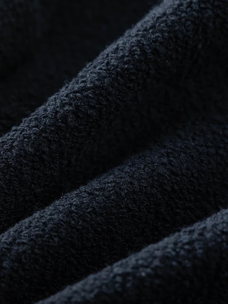 DUSHU Color Blocking Tassel Border Coarse Tweed Jacket For Winter Wool Blend Short Office Lady Women 241111