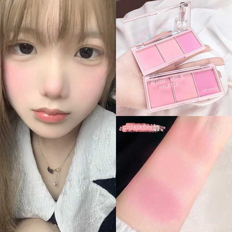 3 Color Nude Makeup Natural Matte Blush Palette Milk Tea pink Lasting Blusher Blue Orange Rubor Cheek Tint Dupes Makeup CosmeticXJ241111