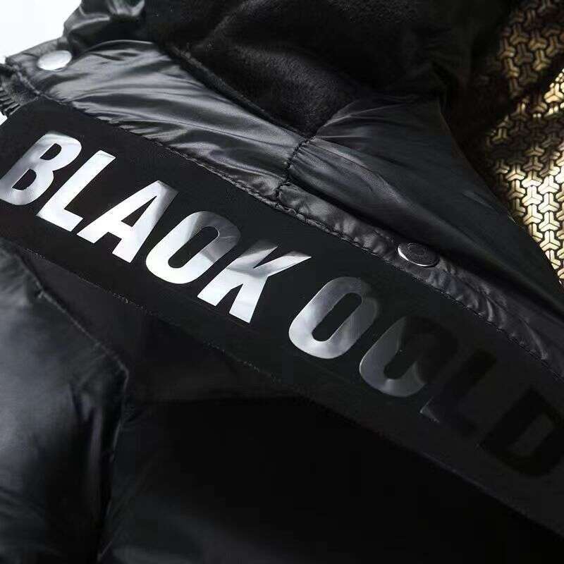 Black Gold Long Hooded Down For Both Men Women, Thick And Warm Men's Couple Jacket, Winter Outdoor Bread Jacket