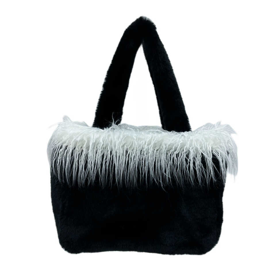 Plush bag women Plush handbag women Plush shoulder tote bag women Large capacity mommy bag students shoulder bag 241115