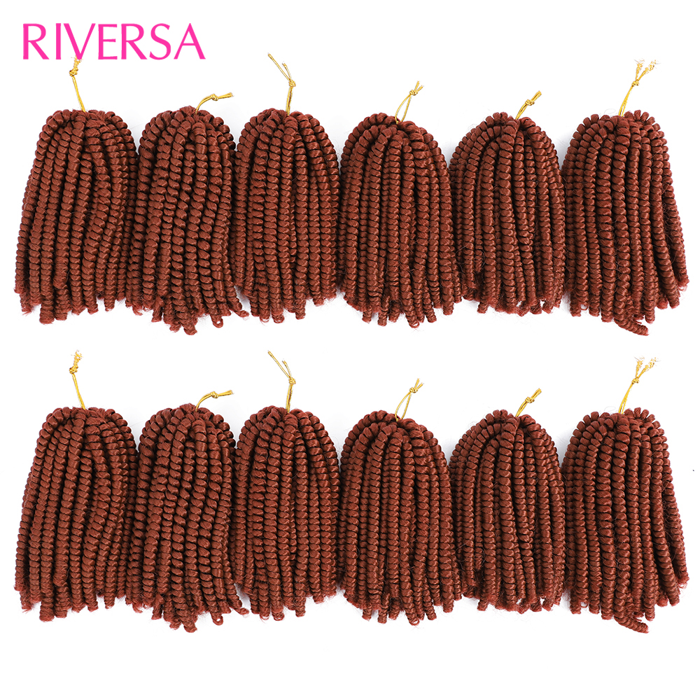 8 Inches Spring Twist Hair Crochet Braids 350# Copper Red Spring Twist Crochet Hair to Braids Synthetic Braiding Hair For Women