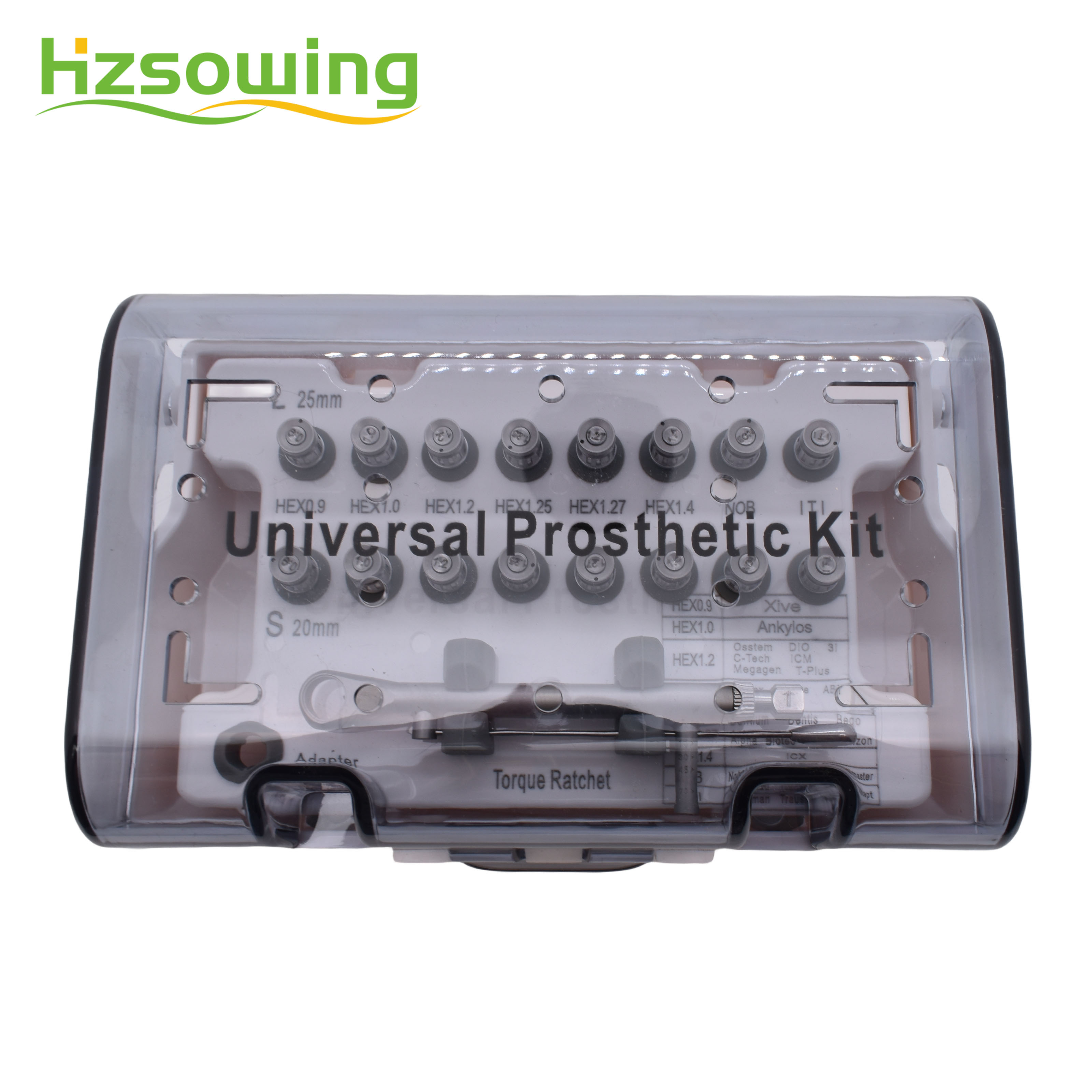 Dental Universal Implant Dentistry Tools Screwdriver WrenchDental Implant Torque Wrench Ratchet 10-70NCM with Drivers & Wrench