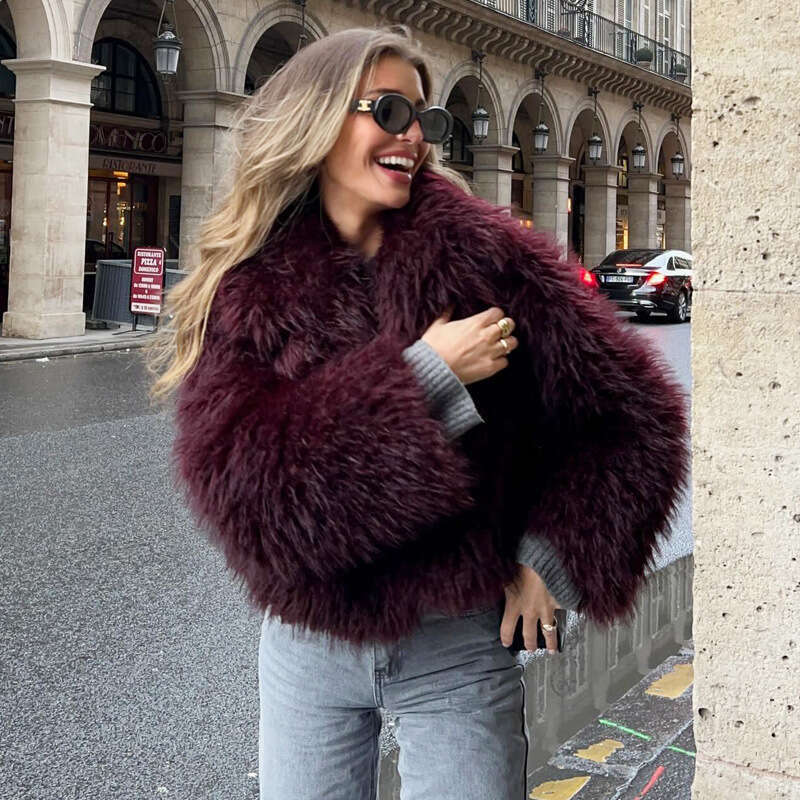shanshi fur coat women Women's winter fashion short fur effect jacket