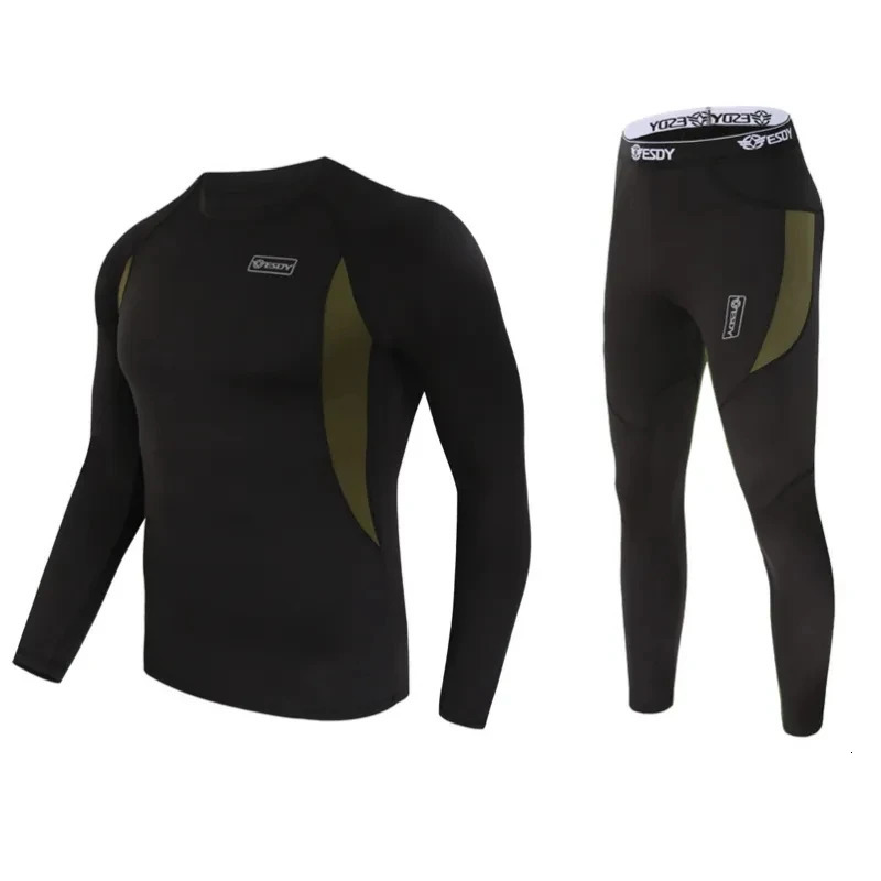 winter Top quality thermal underwear men sets compression fleece sweat quick drying thermo clothing 241111