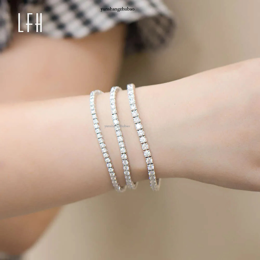 White Real Gold 3mm Round Brilliant Cut lab Created Dia Womens Moissanite Tennis Bracelet