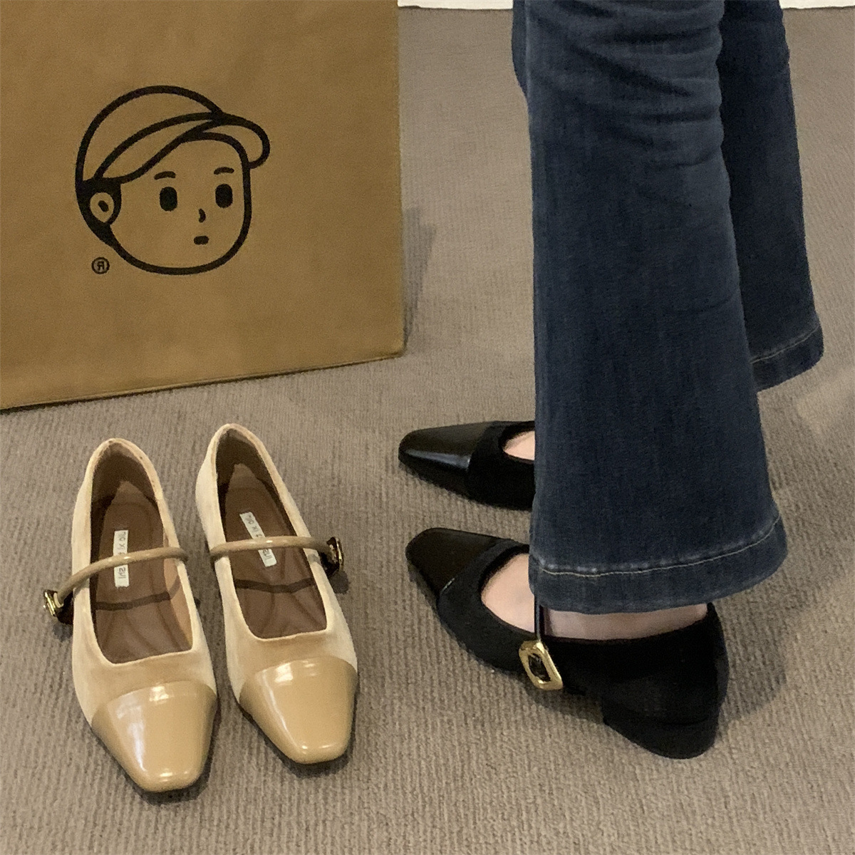 Mary Jane Shoes: Elegance in Every Step Winter's Versatile Chunky Heels | Black/Brown/Khaki d782