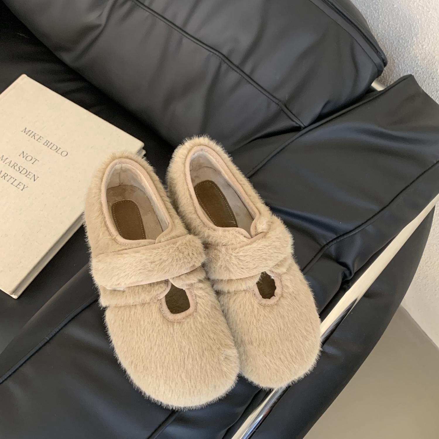 Women's Casual Shoes:Flat Bottom Fashion Mary Jane Shoes Outside Wear Winter Fleece Warm,Black/Beige/Khaki,Free shipping 8c9a