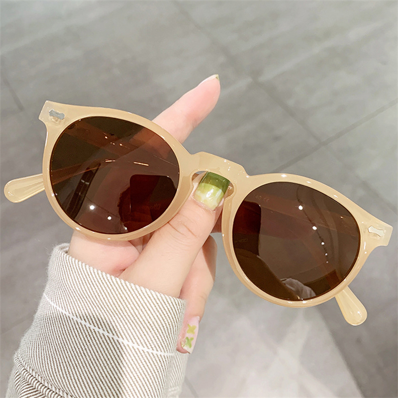 Round Polarized Sunglasses Women Cat Eye Sun Glasses Men Brand Design Trend Luxury Vintage Driver Shades Mirror Lenses G15 Green Revo Pink UV400 S09P 