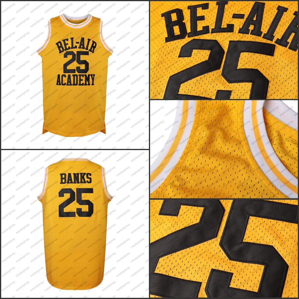 #25 BANKS Men's Basketball Jersey Sweatshirt - Embroidered Movie Mesh Letters & Numbers, Crew Neck Sleeveless Training Vest, Loose Fit Athletic T