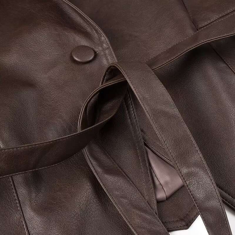 shanshi leather jacket women Spring New Product Women's Clothing Street Fashion Design Sense Leather Jacket