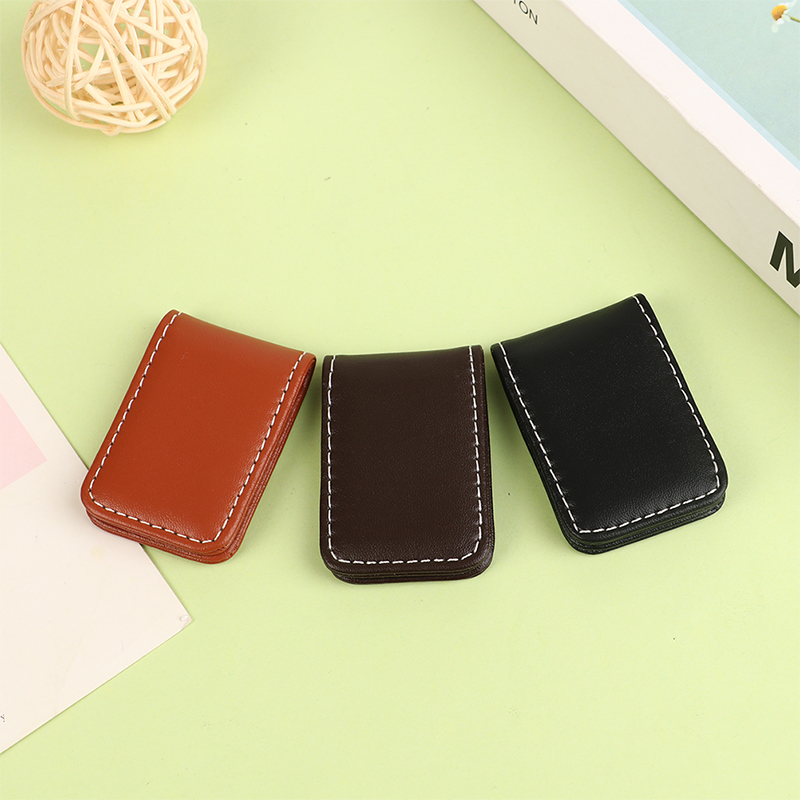 Money Clip Wallet Slim Men Women Vintage Strong Magnet Money Clip Cow PU Leather Pocket Clamp Credit Card Cash Case Holder