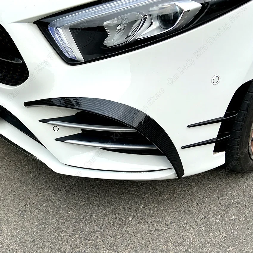For Mercedes A Class W177 Front Bumper Spoiler Splitter Air Vent Fog Lamp Grille Trim A180 A200 A220 A35 AMG 2019-2022 Tuning