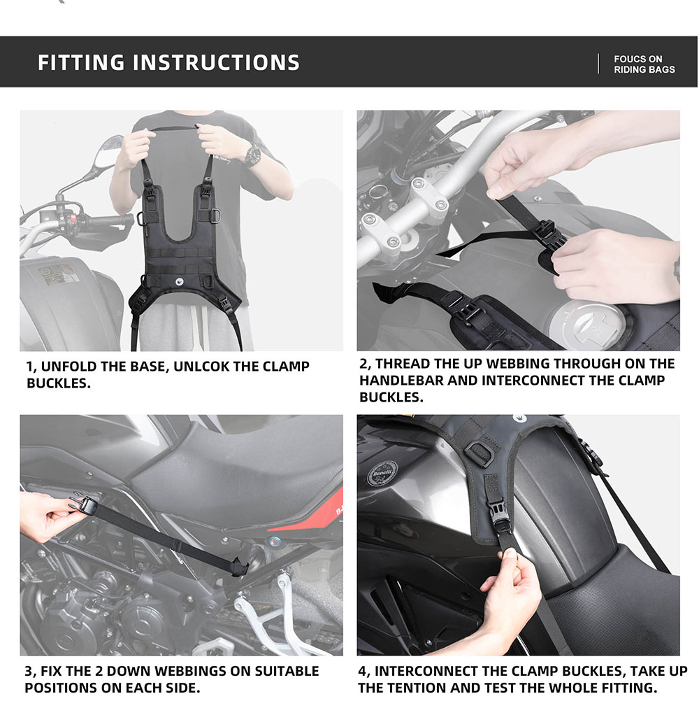 Motorcycle Tank With Base Universal Waterproof Outdoor Riding Pack Travel Bags Saddle Accessories Frame Crash Bars Bag