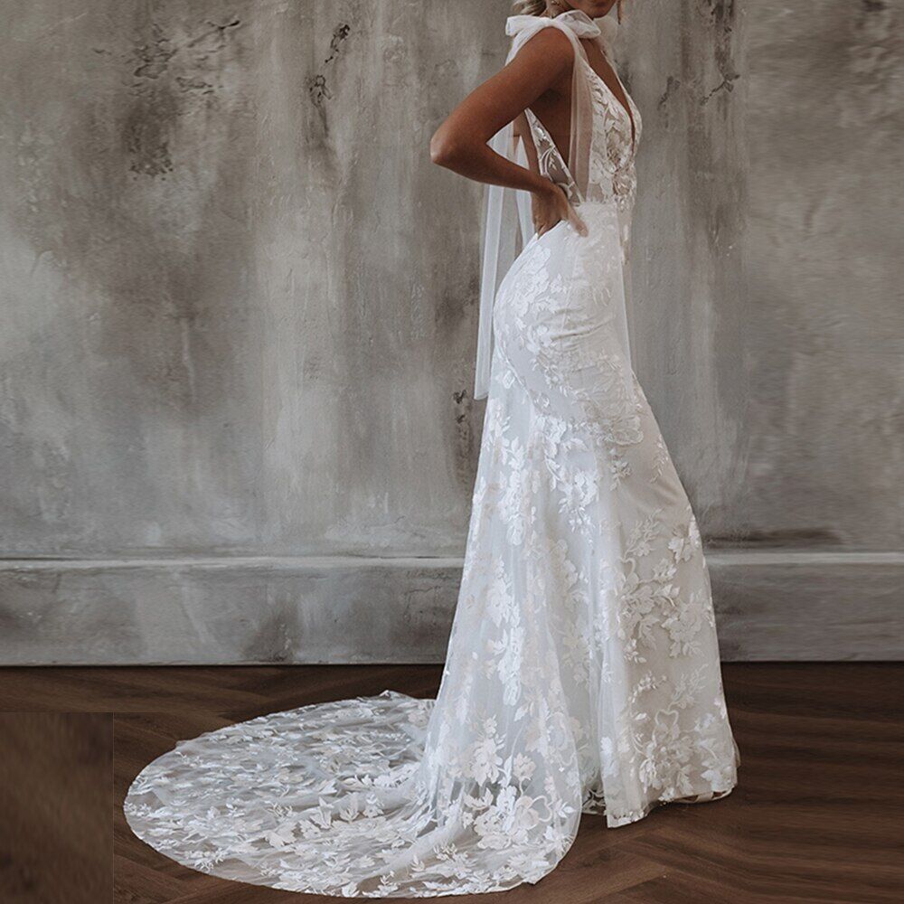 Sexy Fashion Plus Size Wedding Dresses One-Shoulder High Split Appliques Lace Bridal Gowns Sweep Train Organza Wedding Dress Vestidos 01