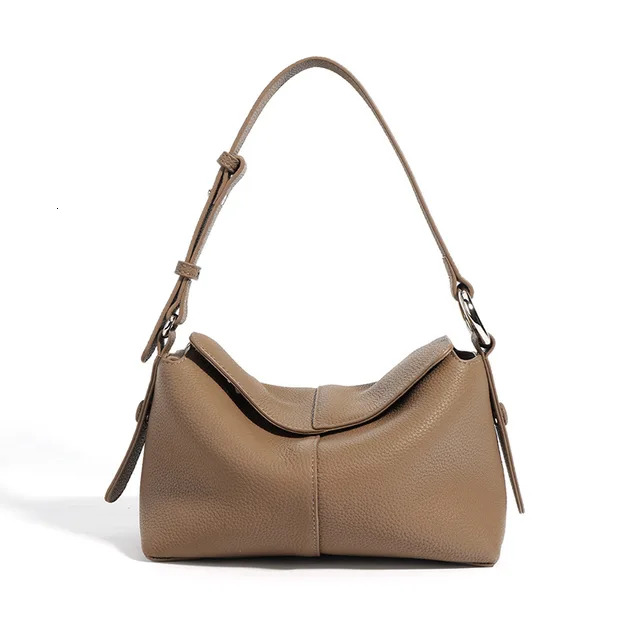 New Classic Premium Quality Pillow Full Grain Cow Leather Women Crossbody Bag Purple Beige Color Office Daily-Use Purse Genuine Leather BagVoyage