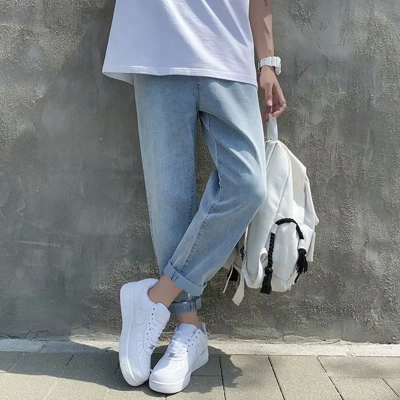 Mens jeans mens Trouser simple high-quality student daily casual straight denim jeans mens y2k jeans 241108