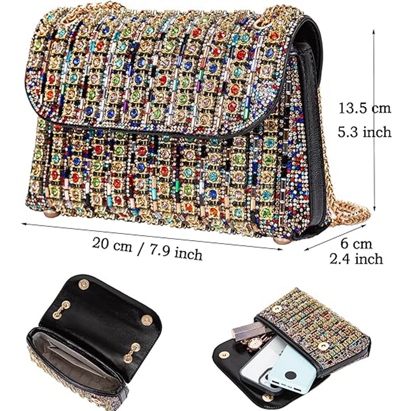 new luxury bag fashion designer bag Shoulder Bags Crossbody Bag Purses Handbags Crystals Rhinestone Evening Bag for Women Clutch Purse with Chain bag