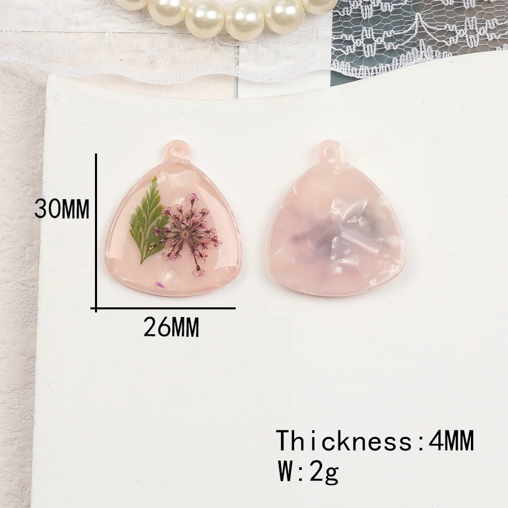 Cordial 40Pcs Jewelry Accessories/Handmade/DIY Pendant/Resin Beads/Necklace Charm Mixed Natural Dried Flowers #17294 241108