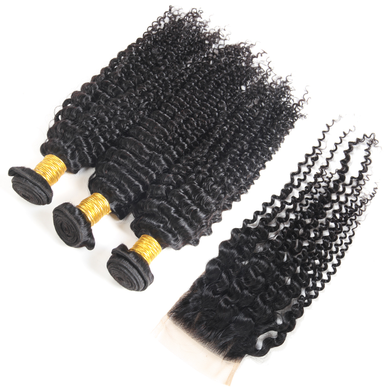 28 30 inches Brazilian Virgin Hair Straight Bundles With lace Closure Frontal Body Deep Wave Human Remy Raw Weave Extensions Black Women Natural Color