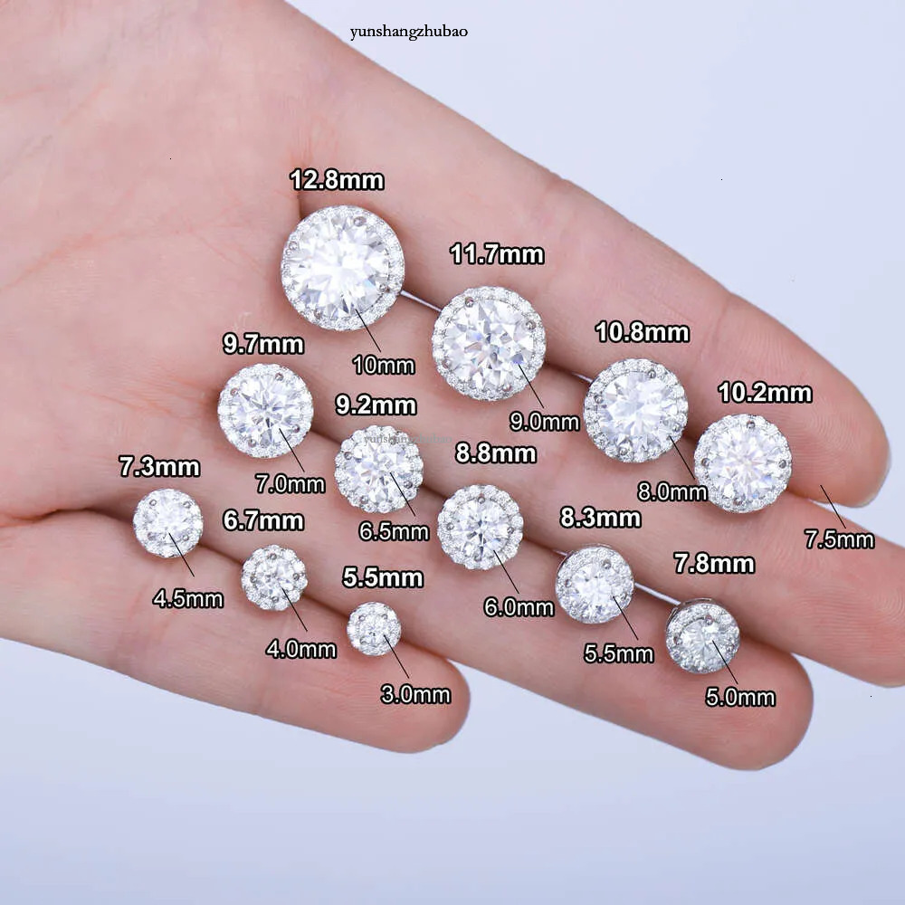 Fine Jewelry Screw Back Women Gold Plated Sterg Sier Iced Out VVS Moissanite Dia Halo Stud Earrings For Men