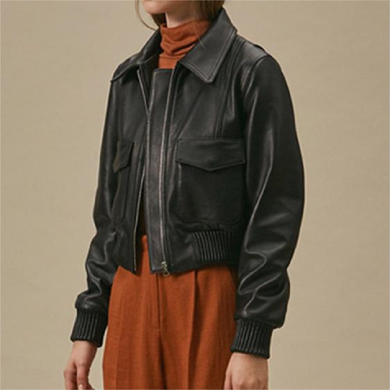 Sheepskin Leather Jacket Women Spring Autumn Vintage Locomotive Short Baseball Lapel Casual Loose Real Leather Chaquetas Bomber