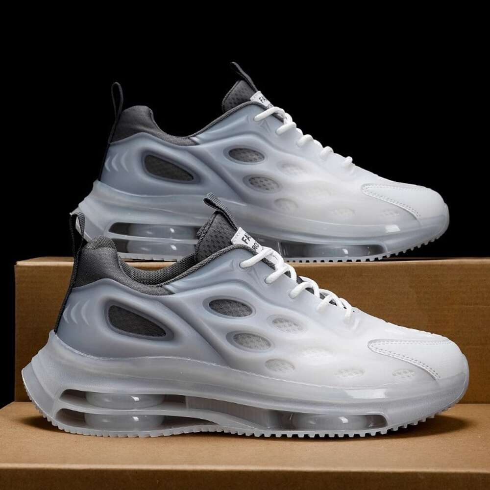 Men's Spring and Autumn Korean Version Mesh Breathable Sports Youth Gradient Air Cushion Shock Absorption Running Dad Shoes ddmythur