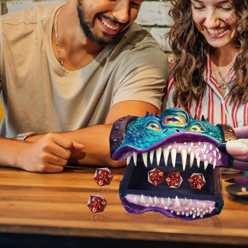 Funny Mimic Dice Box Complete Double-Colors Dice Sets Compatible With Shiny Eyes RPG Table Games Home Decorations