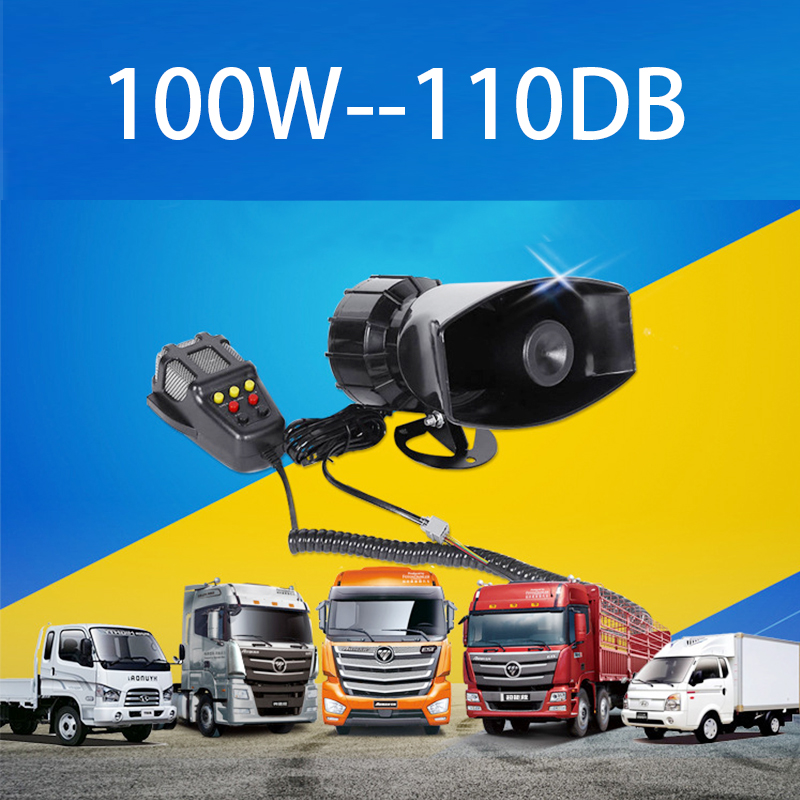Mic PA System Emergency Amplifier Hooter 12V 100W Police Siren Air Horn Megaphone Tone Car Horn Car Warning Alarm Speakers Loud f7d95 5 a72e9