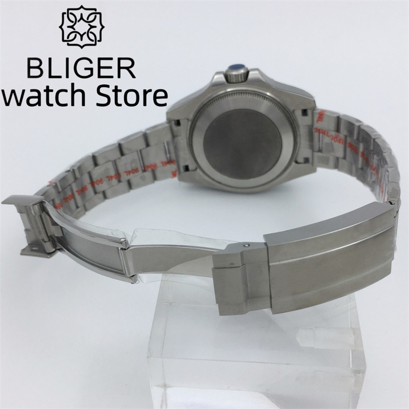 BLIGER 43mm SEA Red Dial Sapphire Crystal Ceramic Insert Rotating Bezom PT5000 NH35 MIYOTA 8215 Automatic Mechanical Men's Watch