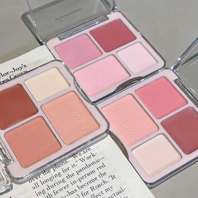 4color Multifunctional Makeup Cream Blush Face Blush Palette Long Lasting Easy To Color Blusher Peach Contouring Korean MakeupXJ241111