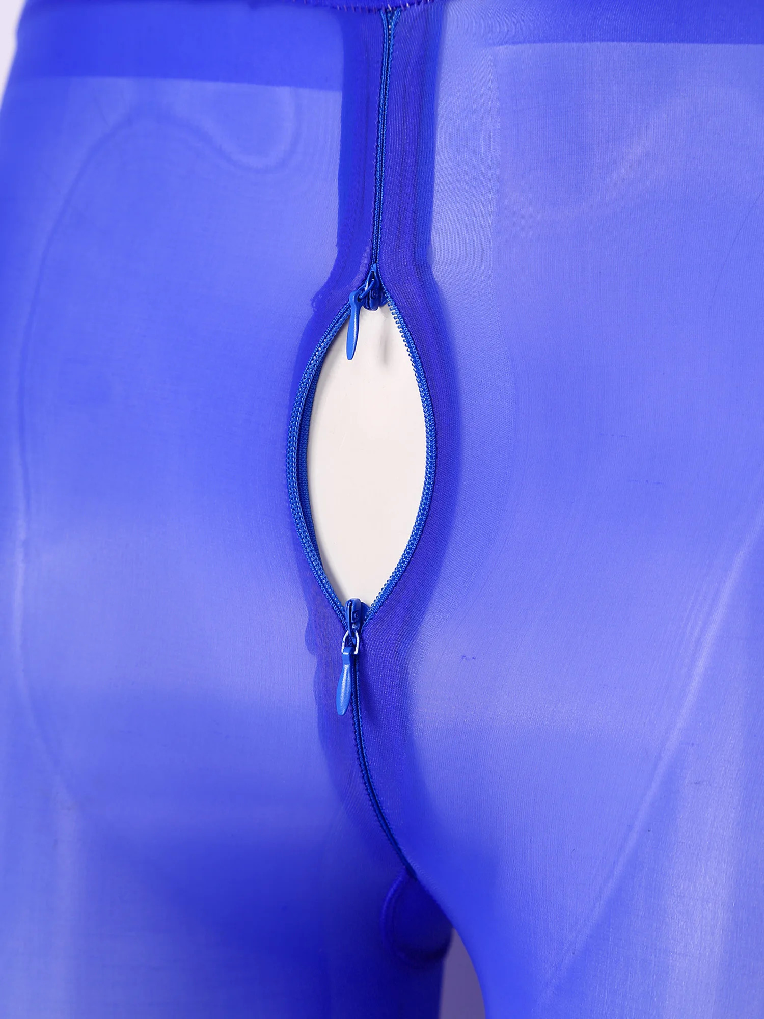 Sexy Womens Zipper Open Crotch Tights See-through Stretchy Pantyhose Sheer Solid Color Smooth Crotchless Leggings Underwear 240401