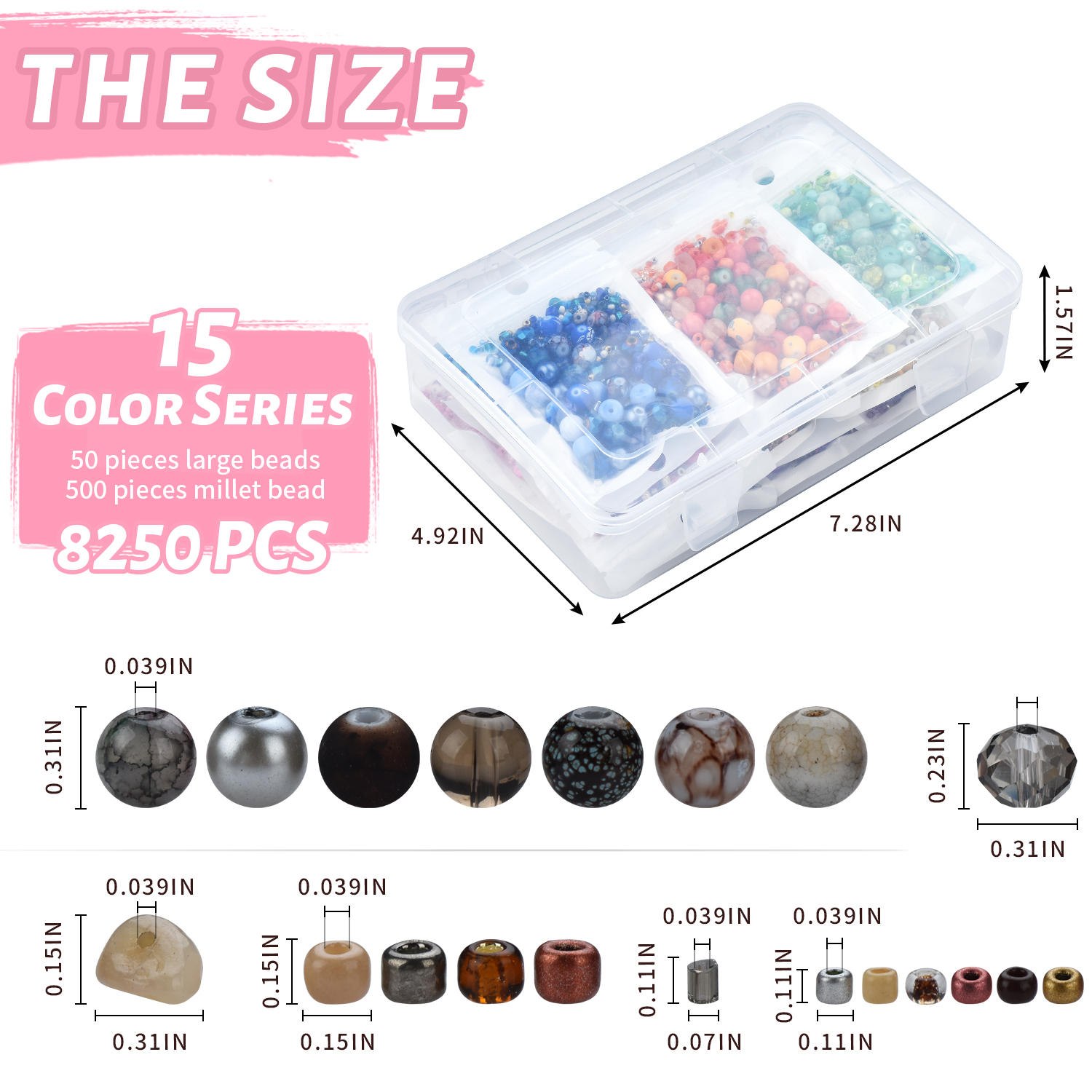 15Colors 8mm Austria Crystal Glass Loose Round Beads Seedbeads for Kids Jewelry DIY Making Kit Bracelets Accessorie Needlewrok
